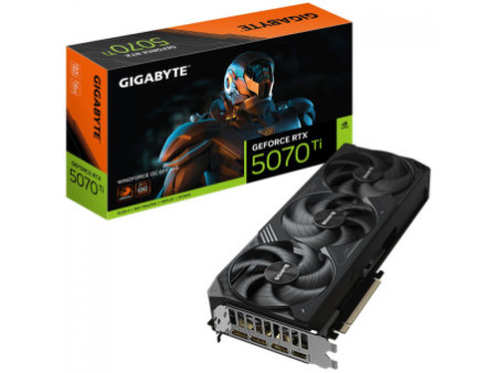 Placa de Vídeo Gigabyte NVIDIA GeForce RTX 5070 Ti Windforce OC SFF, 16GB, GDDR7, DLSS, Ray Tracing, GV-N507TWF3OC-16GD