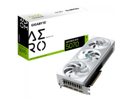 Placa de Vídeo Gigabyte NVIDIA GeForce RTX 5070 AERO OC, 12GB, GDDR7, DLSS, Ray Tracing, GV-N5070AERO OC-12GD