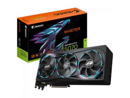 Placa de Vídeo Gigabyte NVIDIA GeForce RTX 5070 Aorus Master, 12GB, GDDR7, DLSS, Ray Tracing, GV-N5070AORUS M-12GD