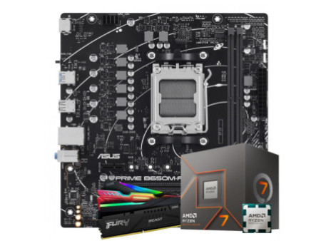 Kit Upgrade, Ryzen 7 8700F, Placa Mãe Chipset B650 DDR5, Memória DDR5 16GB
