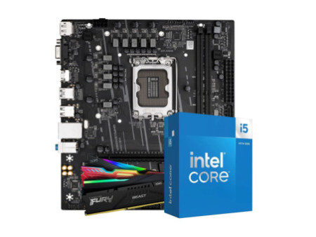 Kit Upgrade, Intel Core i5 14400F, Placa Mãe Chipset H610, Memória DDR4 8GB