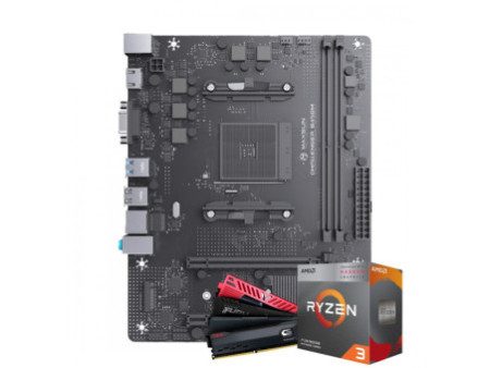 Kit Upgrade, AMD Ryzen 3 3200G, Placa Mãe MAXSUN B450M MS-Challenger, Chipset B450, Memória 8GB DDR4
