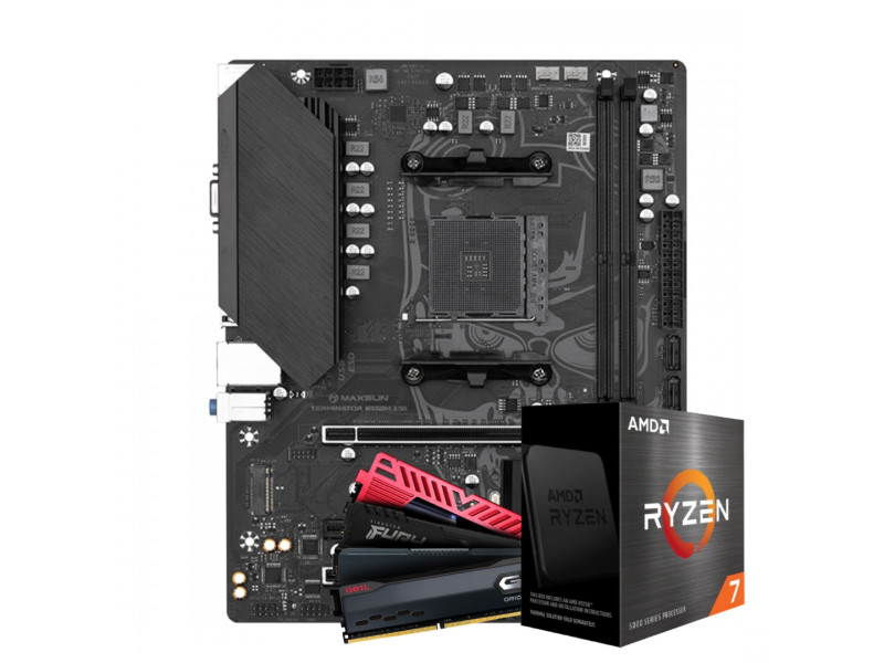 Kit Upgrade, AMD Ryzen 7 5800XT, Placa Mãe Chipset B550, Memória DDR4 16GB