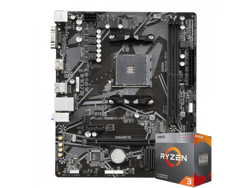 Kit Upgrade, AMD Ryzen 3 3200G, Placa Mãe Chipset A520