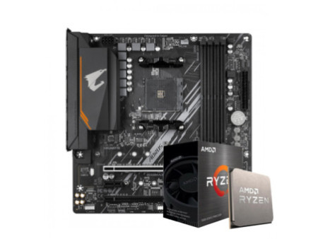 Kit Upgrade, AMD Ryzen 5 5600X, Placa Mãe Gigabyte B550M AORUS Elite