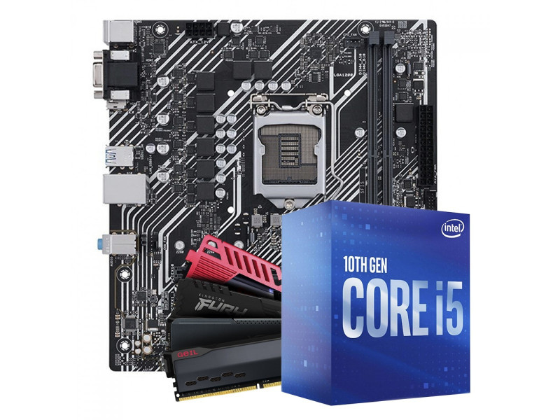Kit Upgrade, Intel i5 10400F, Placa Mãe Chipset H510, Memória DDR4 8GB