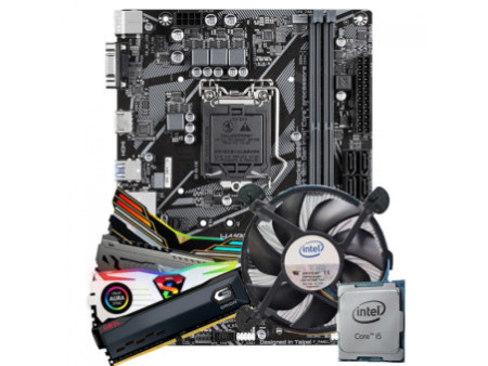 Kit Upgrade, Intel i5 10400F, Placa Mãe Chipset H510, Memória DDR4 16GB (2X8GB)
