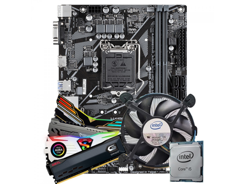 Kit Upgrade, Intel i5 10400F, Placa Mãe Chipset H510, Memória DDR4 16GB (2X8GB)