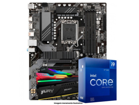 Kit Upgrade, Intel Core i9 12900K, Placa Mãe Chipset B760, Memória 16GB DDR5