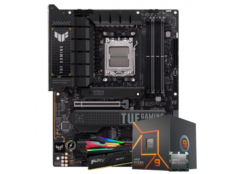 Kit Upgrade Ryzen 9 7900, Placa Mãe Asus TUF Gaming X670E-Plus, Memória 16GB DDR5
