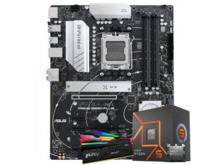 Kit Upgrade, AMD Ryzen 5 8600G, Placa Mãe Asus PRIME B650-PLUS, Memória 16GB DDR5