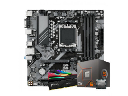 Kit Upgrade, Ryzen 5 8400F, Placa Mãe Gigabyte A620M H, Memória DDR5 8GB