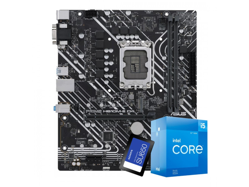 Kit Upgrade, Intel Core i5 12400F, Placa Mãe H610M, SSD 240GB