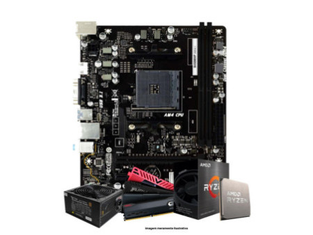 Kit Upgrade, AMD Ryzen 5 5600GT, Placa Mãe Chipset B450, Fonte 500w, 16GB (2X8GB) DDR4