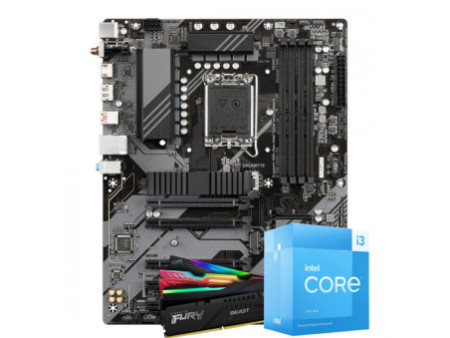 Kit Upgrade, Intel Core i3 13100F, Placa Mãe Chipset B760, Memória DDR5 16GB