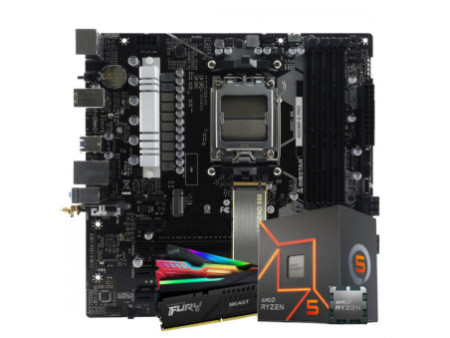 Kit Upgrade, AMD Ryzen 5 8600G, Placa Mãe Chipset B650 DDR5, SSD NVMe 1 TB, Memória 16GB DDR5