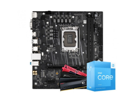 Kit Upgrade, Intel i3 13100F, Placa Mãe Chipset H610, Memória DDR4 16GB