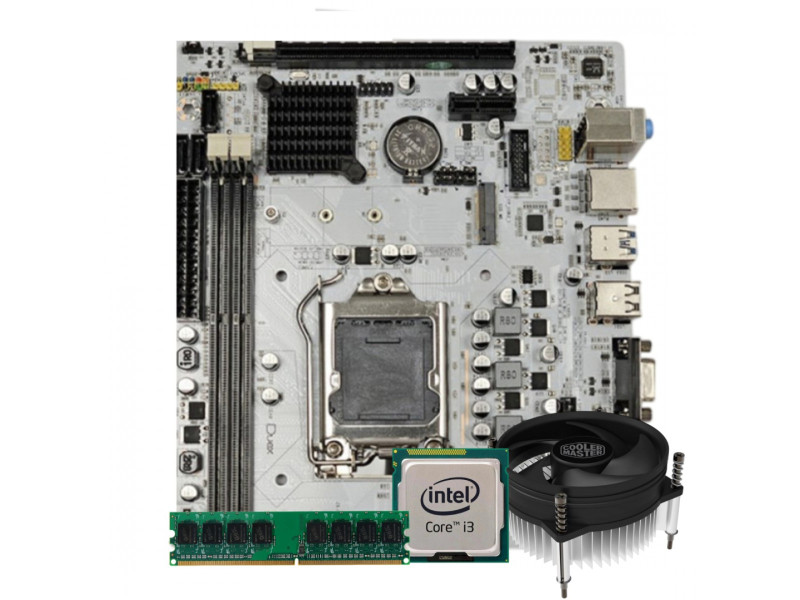 Kit Upgrade, Intel Core i3 2120, Placa Mãe Duex DX B75ZG , Memória 8GB DDR3 1600MHz