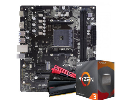Kit Upgrade, AMD Ryzen 3 4100, Placa Mãe Chipset A520, 16GB DDR4