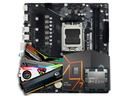 Kit Upgrade, AMD Ryzen 7 8700G, Placa Mãe Chipset A620 DDR5, Memória 8GB DDR5