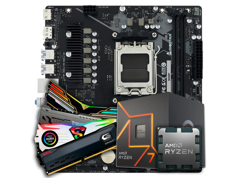 Kit Upgrade, AMD Ryzen 7 8700G, Placa Mãe Chipset A620 DDR5, Memória 8GB DDR5