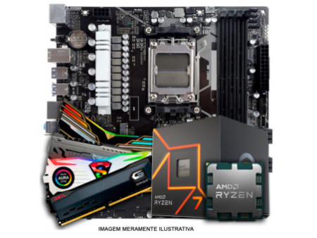Kit Upgrade, AMD Ryzen 7 8700G, Placa Mãe Chipset B650 DDR5, Memória 8GB DDR5