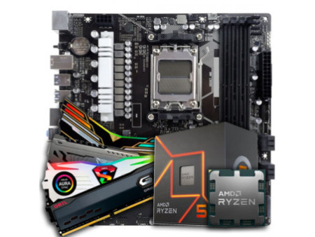 Kit Upgrade, AMD Ryzen 5 8600G, Placa Mãe Chipset B650 DDR5, Memória 16GB DDR5