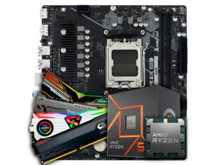 Kit Upgrade, AMD Ryzen 5 8600G, Placa Mãe Chipset A620 DDR5, Memória 16GB DDR5