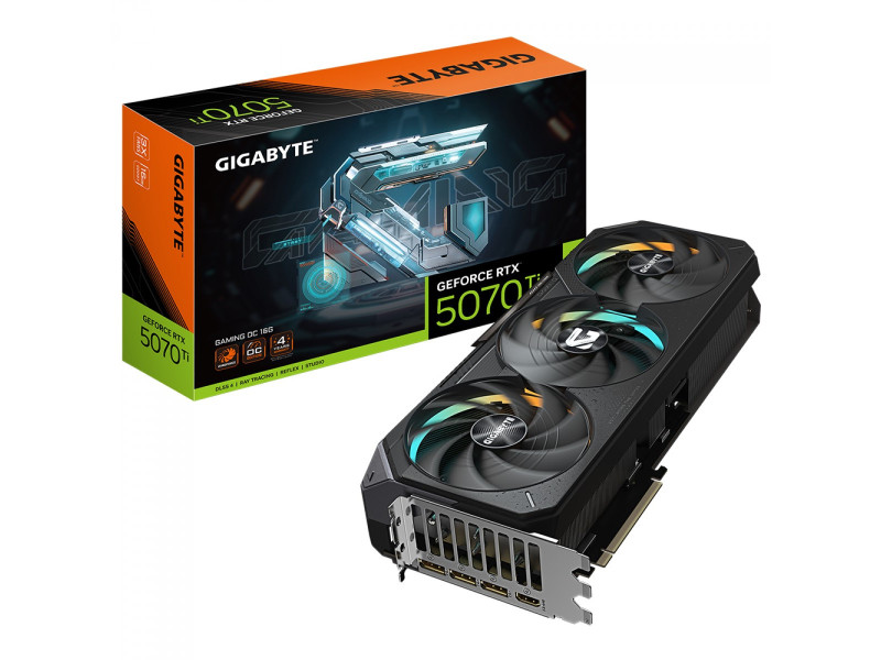 Placa de Vídeo Gigabyte NVIDIA GeForce RTX 5070 Ti Gaming OC, 16GB, GDDR7, DLSS, Ray Tracing, GV-N507TGAMING OC-16GD