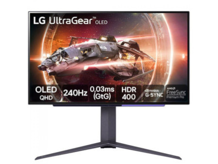 Monitor Gamer LG UltraGear OLED, Curvo, 45 Pol, Quad HD, 240Hz, IPS, 0.03ms, HDR400, FreeSync/G-Sync, HDMI/DP, 45GS95QE-B.AWZM