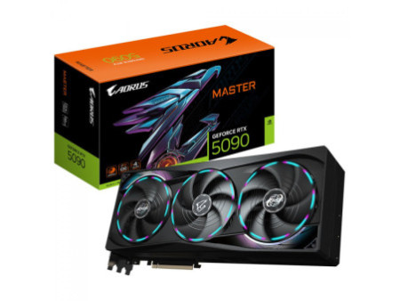 Placa de Vídeo Gigabyte NVIDIA GeForce RTX 5090 Aorus Master, 32GB, GDDR7, DLSS, Ray Tracing, GV-N5090AORUS M-32GD