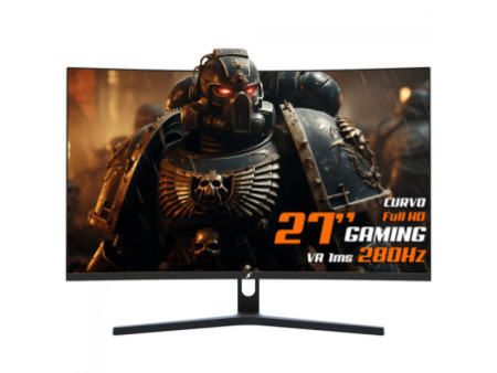 Monitor Gamer SuperFrame Precision, 27 Pol, Curvo, Full HD, 1ms, 180Hz, FreeSync, HDMI/DP, Preto, SFPCB-27180-FHD