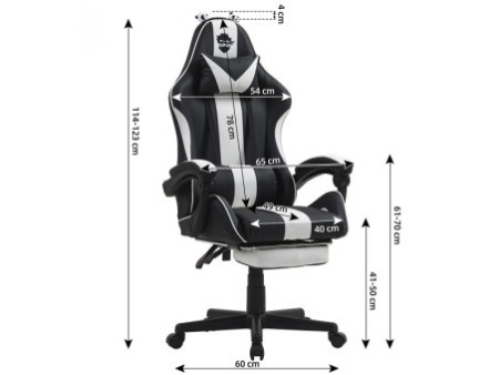 Cadeira Gamer Ninja Lola, Massageadora, Reclinável, Rosa e Branco, GN-CH-LLR0DWPL