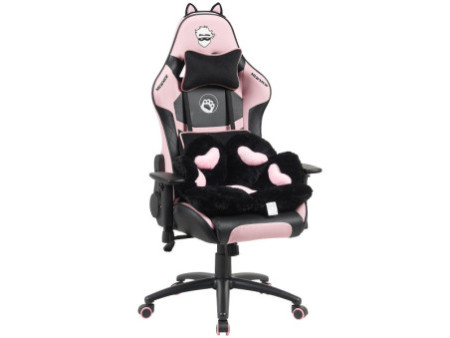 Cadeira Gamer Ninja MewMew Pro Edition, Reclinável, 3D, Rosa e Branco, GN-CH-MPR3DPWL