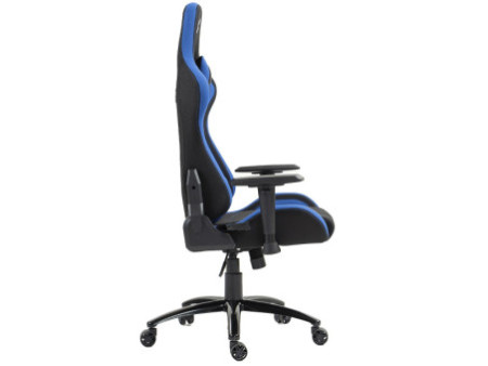 Cadeira Gamer SuperFrame Cleric, Reclinável, 4D, Tecido, Preta e Azul, SF-CH-CRR4DBBF