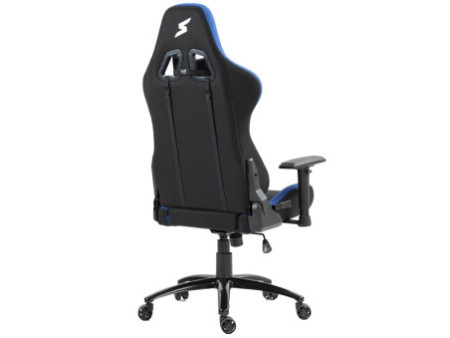 Cadeira Gamer SuperFrame Cleric, Reclinável, 4D, Tecido, Preta e Azul, SF-CH-CRR4DBBF