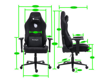 Cadeira Gamer Ninja Ming, Massageadora, Reclinável, Preto e Branco, GN-CH-MG0DBWL