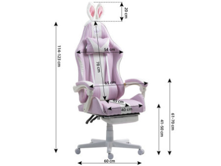 Cadeira Gamer Ninja MewMew Pro Edition, Reclinável, 3D, Preta e Rosa, GN-CH-MPR3DBPL